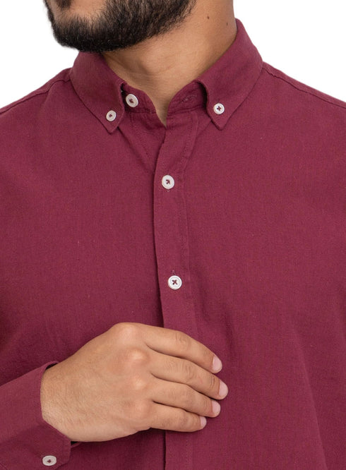 Brick Red Linen Shirt